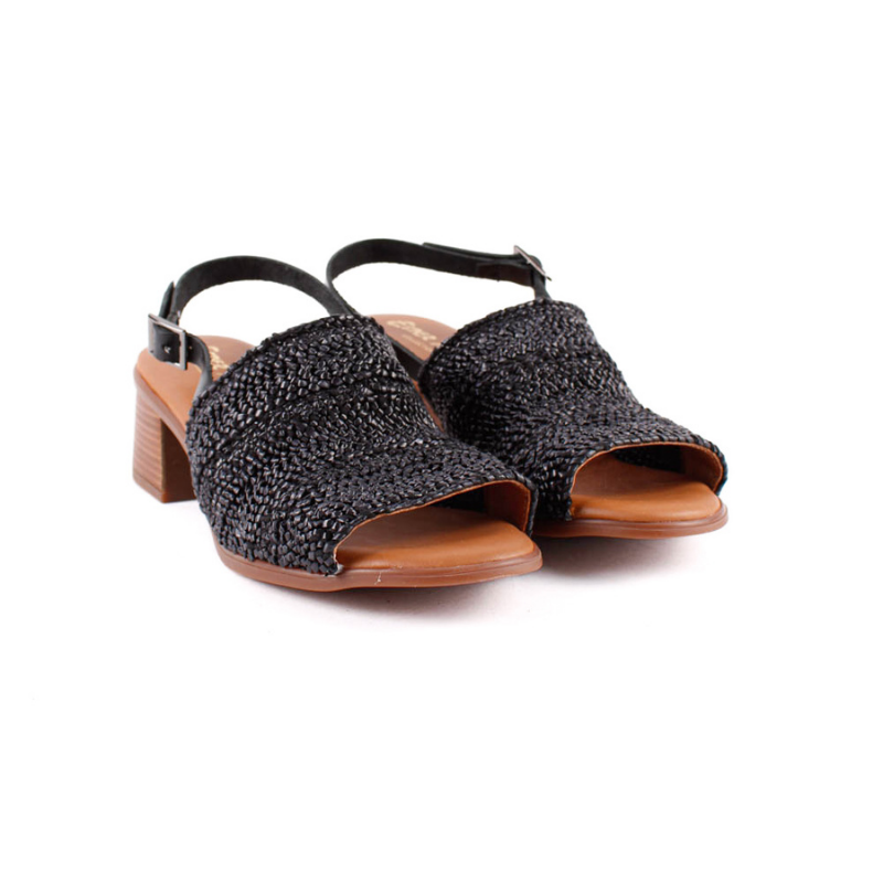SANDALIA PALA RAFIA NEGRO 2732