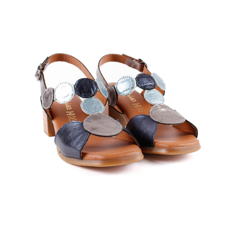 SANDALIA CIRCULOS TACON MULTIAZUL 1995