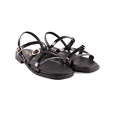 SANDALIA TIRAS HEBILLAS NEGRO T-162836