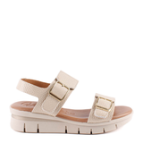 SANDALIA VELCROS CUÑA BEIGE 2602