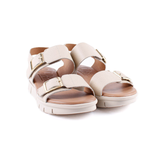 SANDALIA VELCROS CUÑA BEIGE 2602