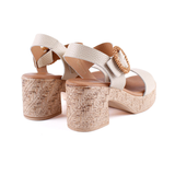 SANDALIA PLATAFORMA HEBILLA BEIGE 544