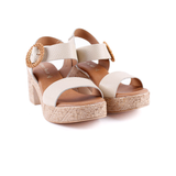 SANDALIA PLATAFORMA HEBILLA BEIGE 544