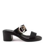 SANDALIA DOBLE TIRA HEBILLA NEGRO 555