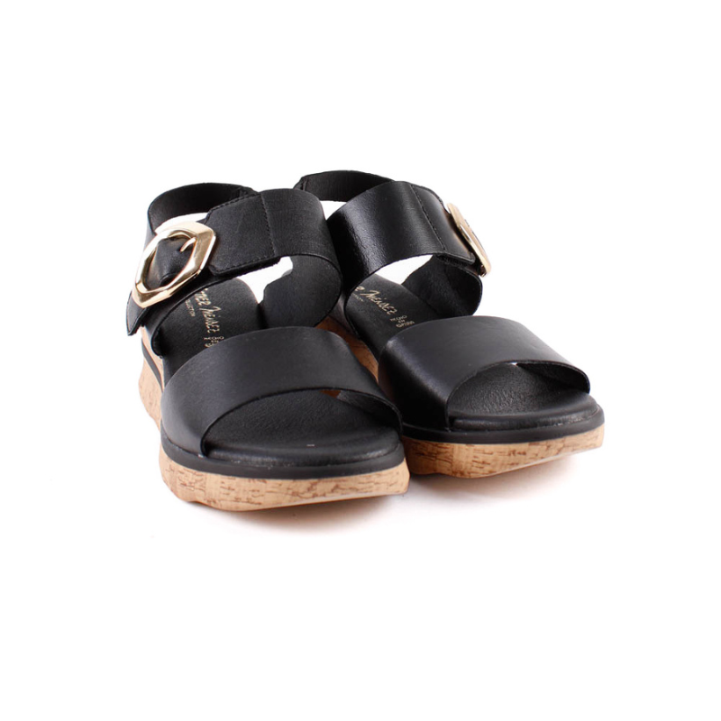 SANDALIA HEBILLA VELCRO NEGRO 518