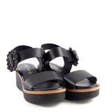 SANDALIA CUÑA HEBILLA NEGRO 434