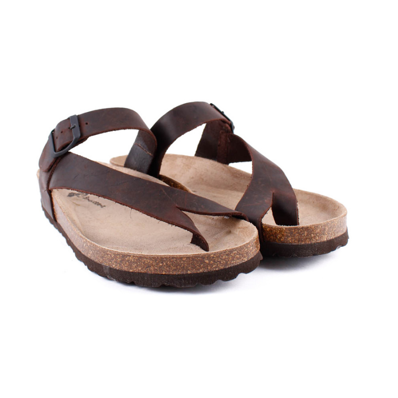 SANDALIA BIO DEDO HEBILLA MARRON 2854