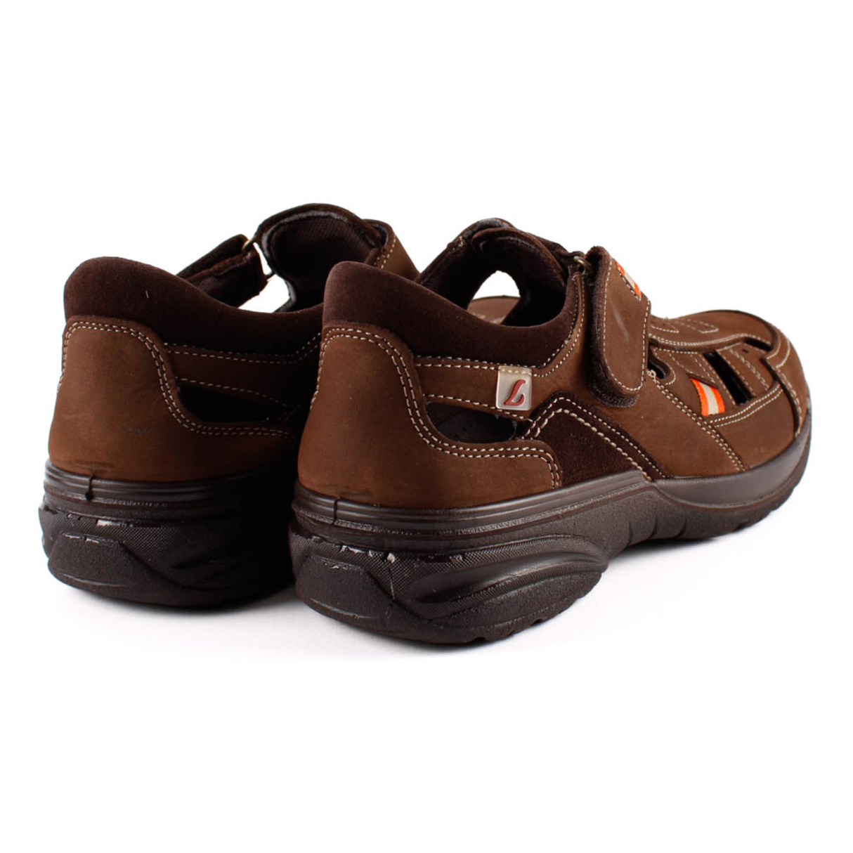 SANDALIA CERRADA NOBUK MARRON 16250ST
