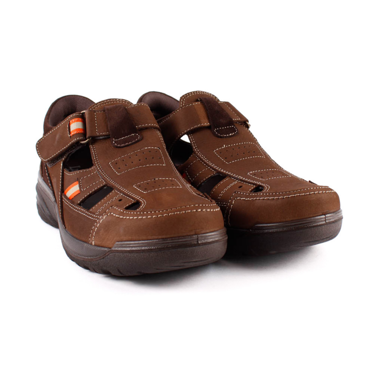 SANDALIA CERRADA NOBUK MARRON 16250ST