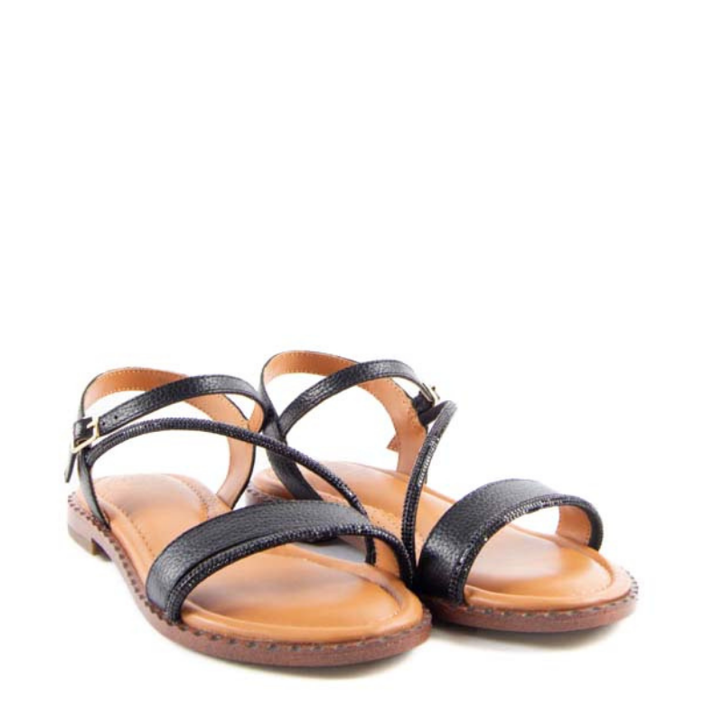SANDALIA TIRA STRASS NEGRO MENORCA 02