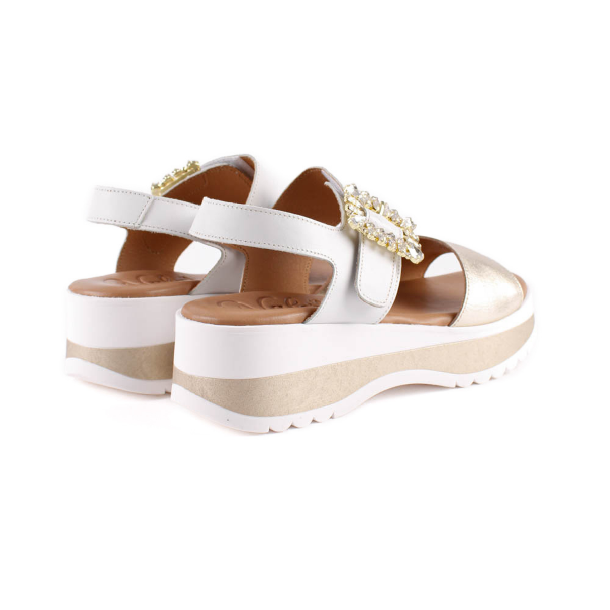 SANDALIA HEBILLA JOYA PLATINO 2625