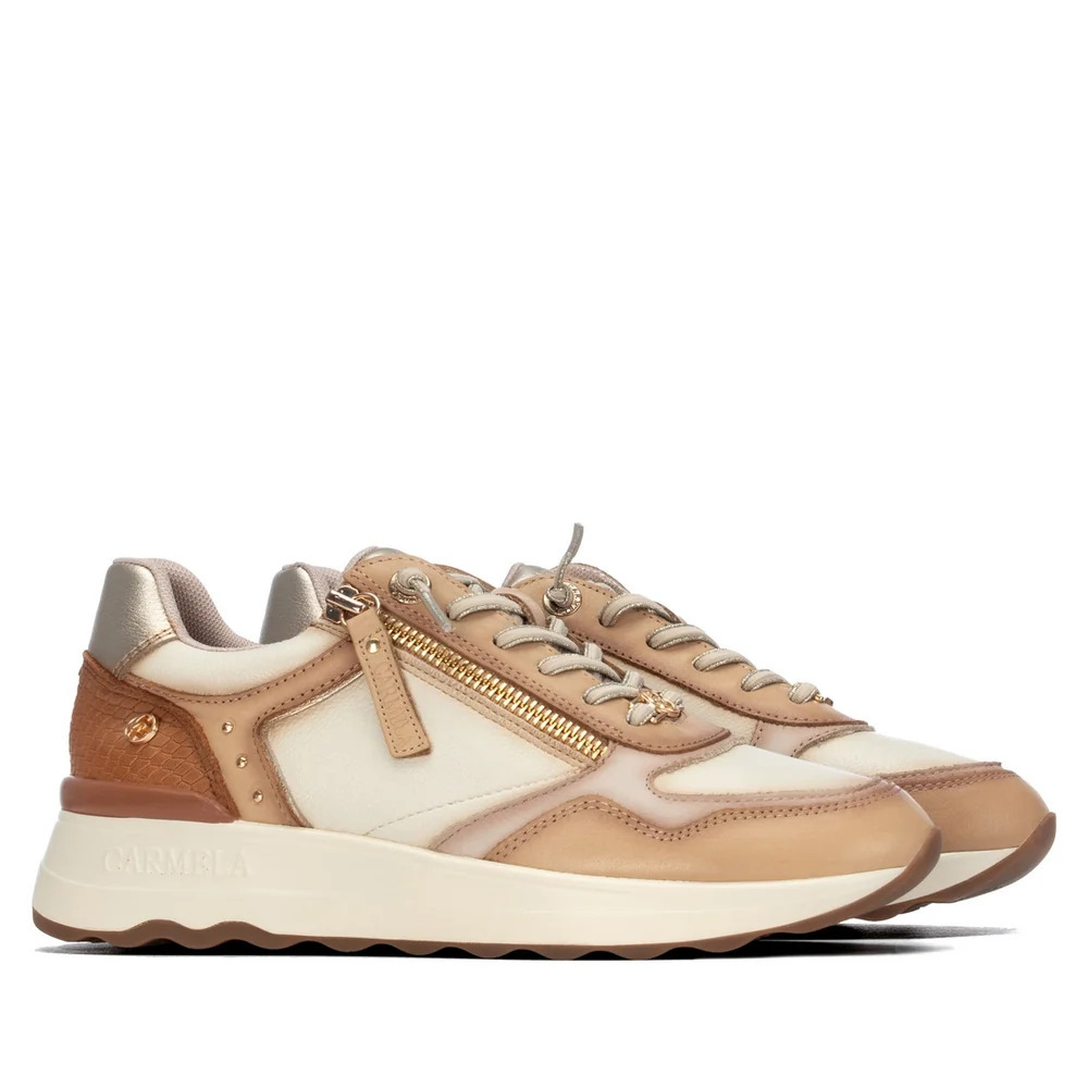 SNEAKER CREMALLERA PIEL BEIGE 164221