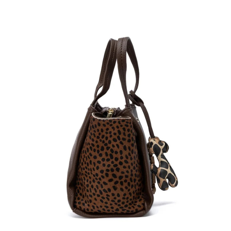BOLSO LATERAL PRINT MARRON