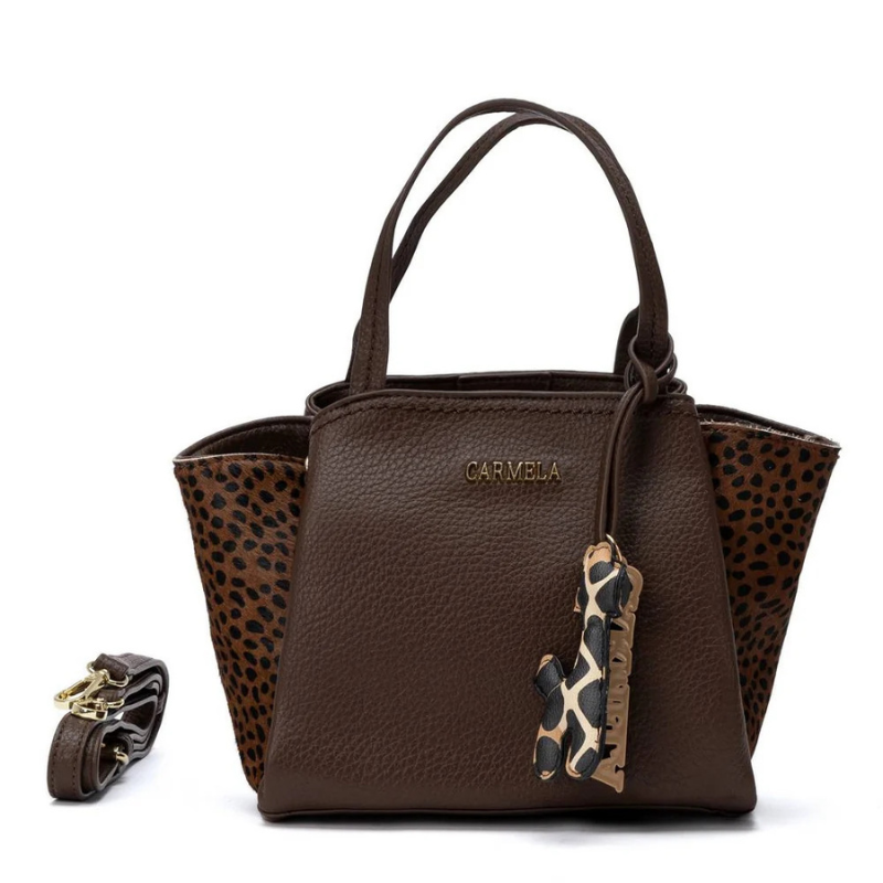 BOLSO LATERAL PRINT MARRON