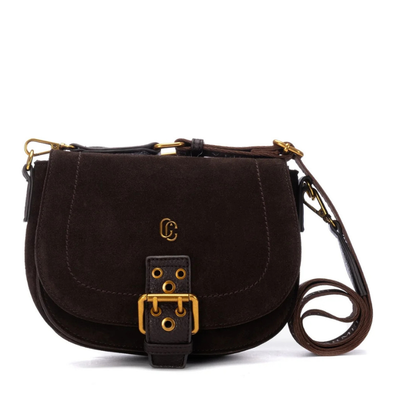 BANDOLERA SOLAPA HEBILLA MARRON