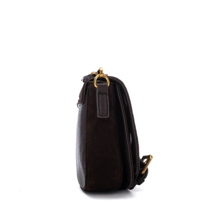 BANDOLERA SOLAPA HEBILLA MARRON