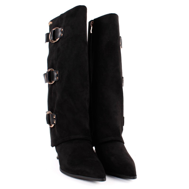 BOTA ALTA HEBILLAS NEGRO 84755