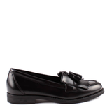MOCASIN FLECOS Y BORLA PIEL NEGRO 1110