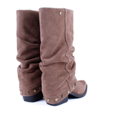 BOTA CAMPERA POLAINA ADORNOS MOKA SS1976