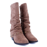 BOTA CAMPERA POLAINA ADORNOS MOKA SS1976