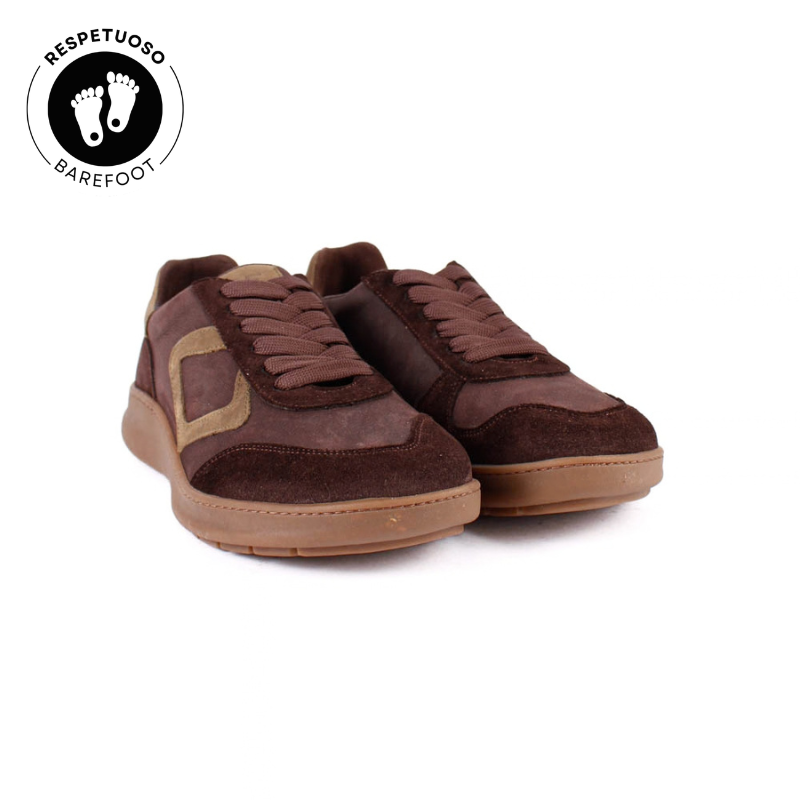 SNEAKER BAREFOOT CORDON MARRON 7002