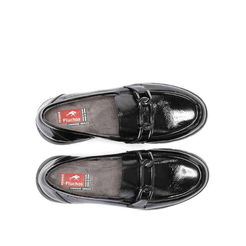 MOCASIN GLADIS CHAROL NEGRO F1794