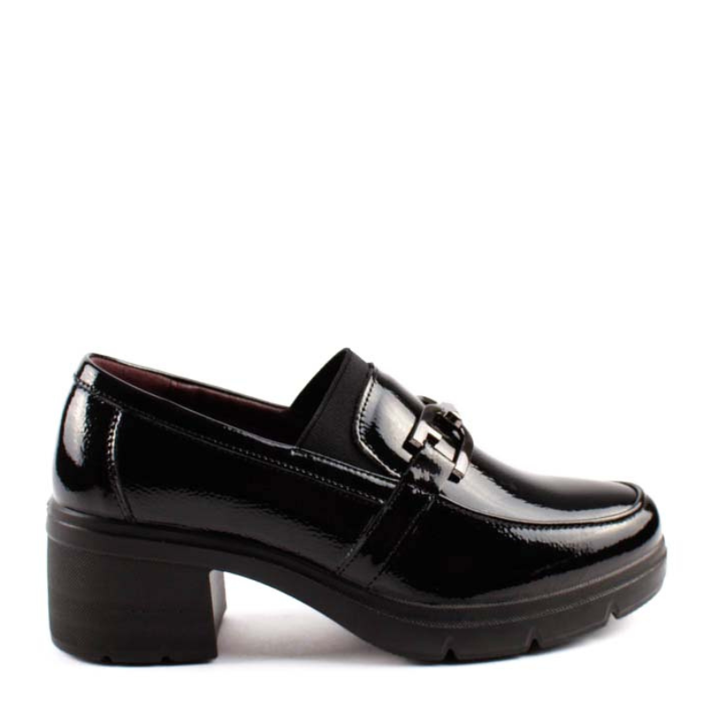 MOCASIN ELASTICO CHAROL NEGRO