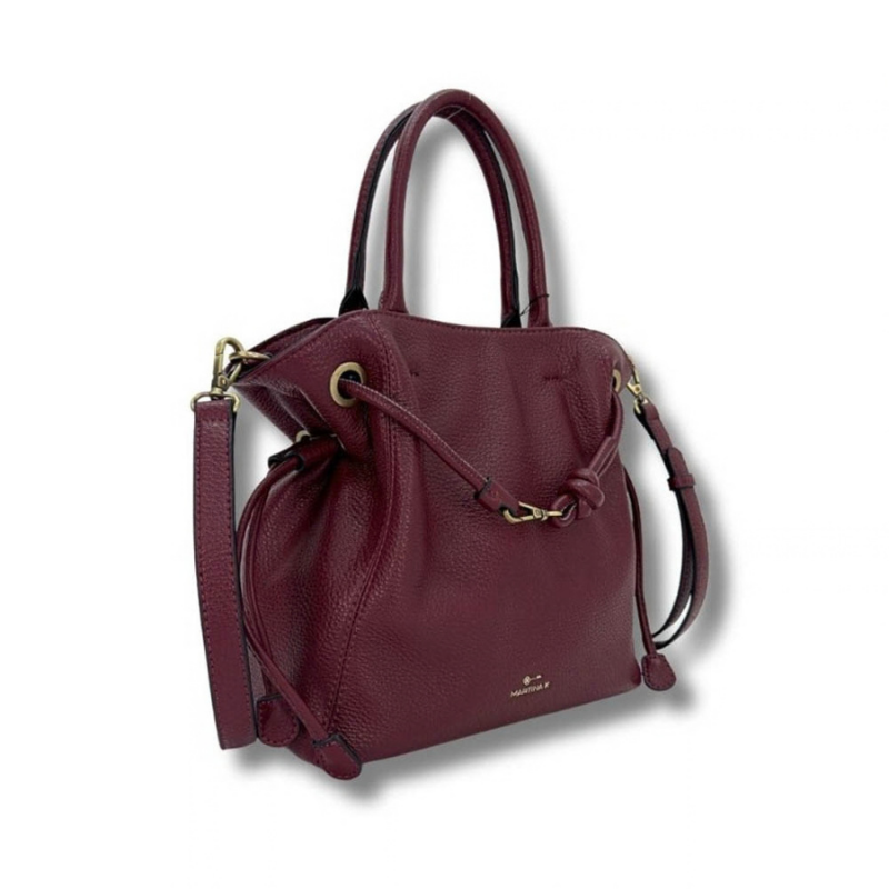 BOLSO ASA MANO FRUNCIDA BURDEOS