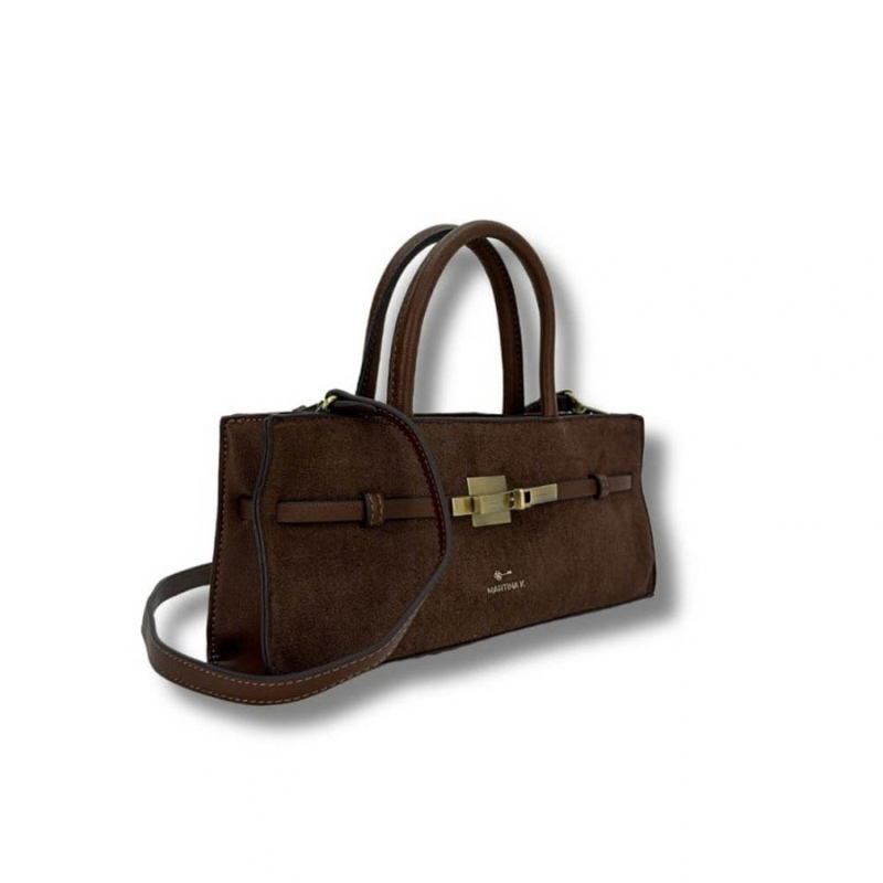 BOLSO ALARGADO ANTE COCO MARRON