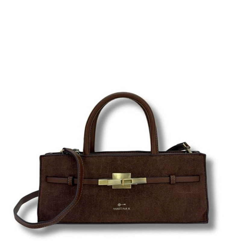 BOLSO ALARGADO ANTE COCO MARRON