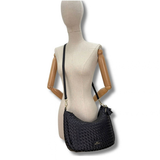 BOLSO OVALADO TRENZADO MARRON