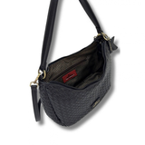 BOLSO OVALADO TRENZADO MARRON