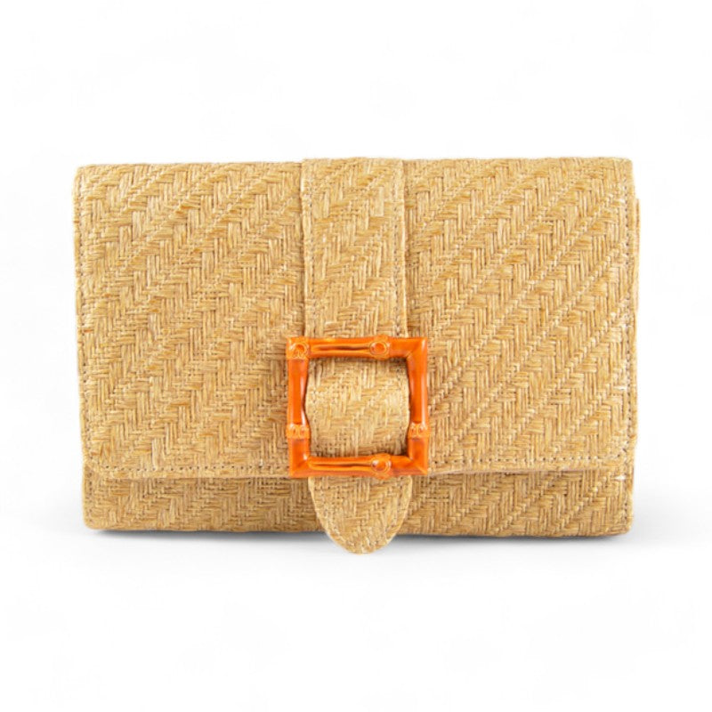 CARTERA RAFIA HEBILLA CAMEL 01-1808