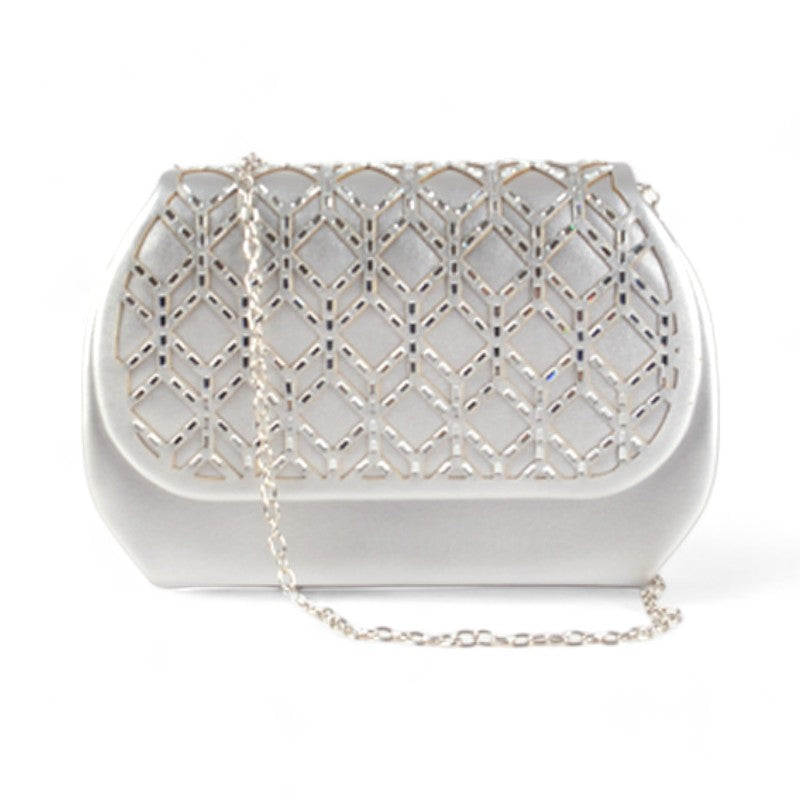 CARTERA SOLAPA STRASS PLATA D-2420-3