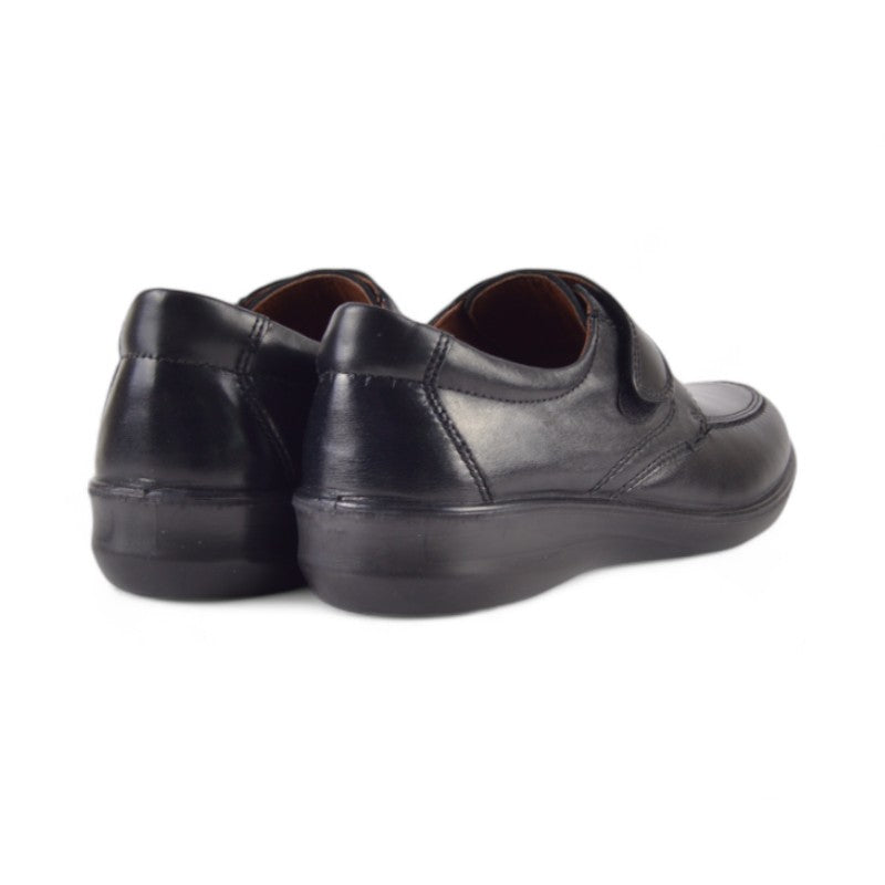 MOCASIN VELCRO CUÑA NEGRO